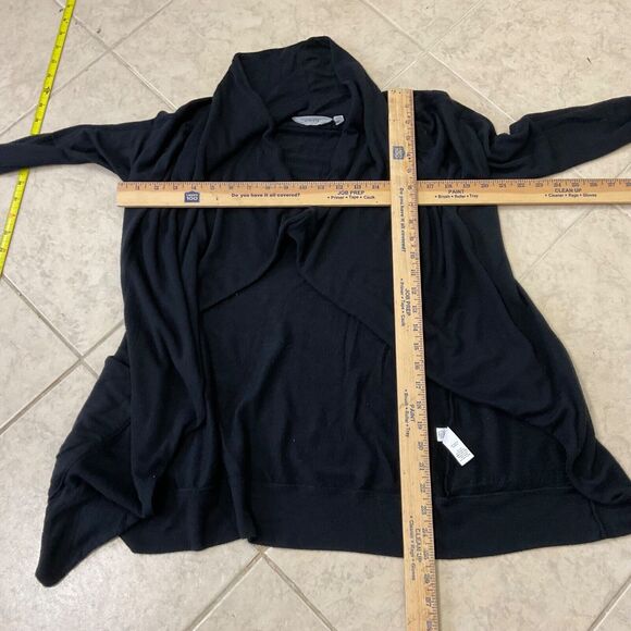 Athleta Studio Wrap Waterfall Open Front Cardigan women’s XXS black magnetic - Picture 5 of 12
